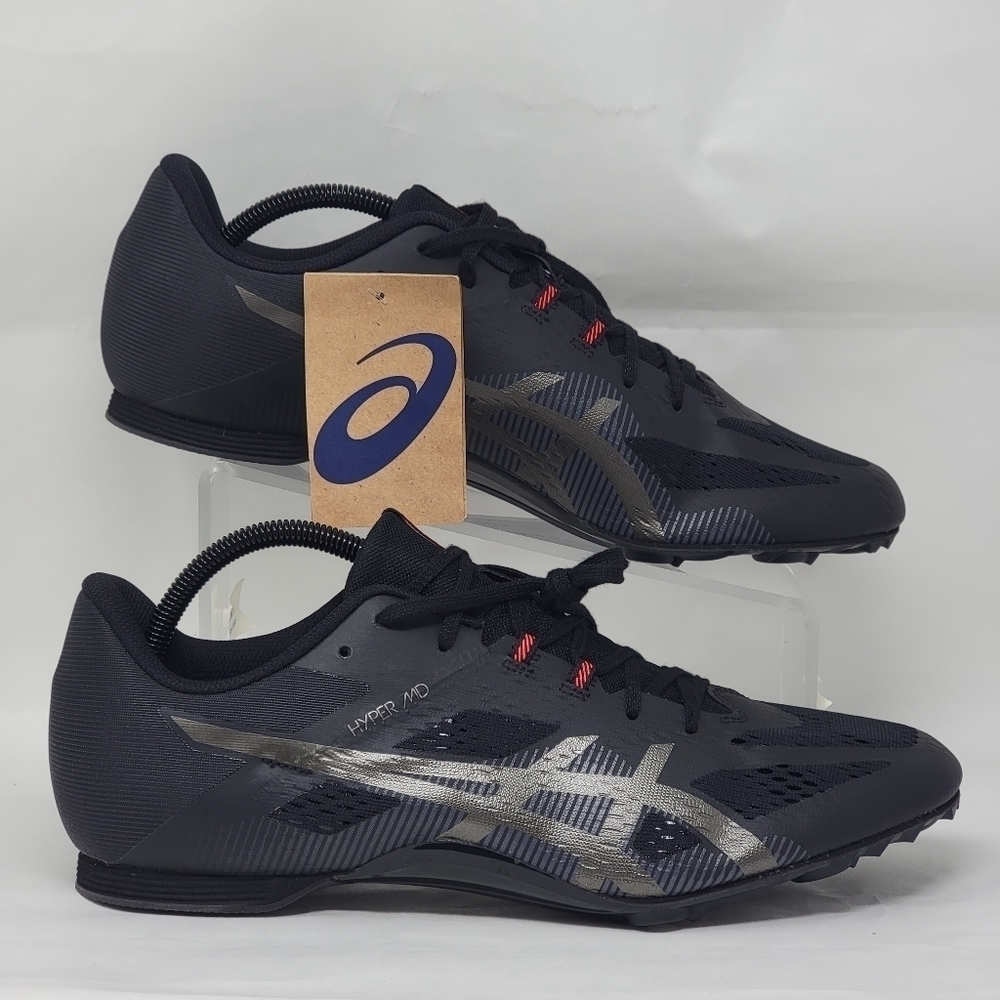 ASICS Hyper MD 8 Low Black Gunmetal Track Spikes 1093A198-001 Men's Size Multi